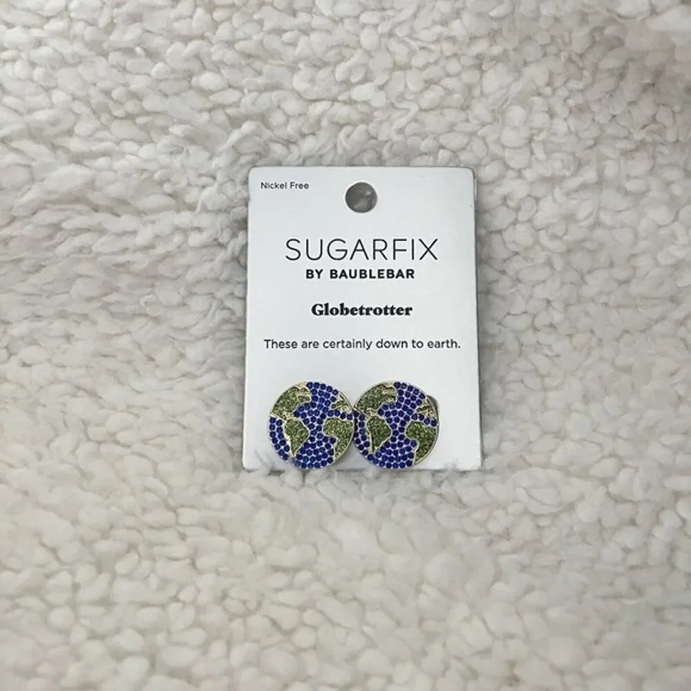 Sugarfix Baublebar Globetrotter Earrings Women OS Blue Green Earth Crystal Studs